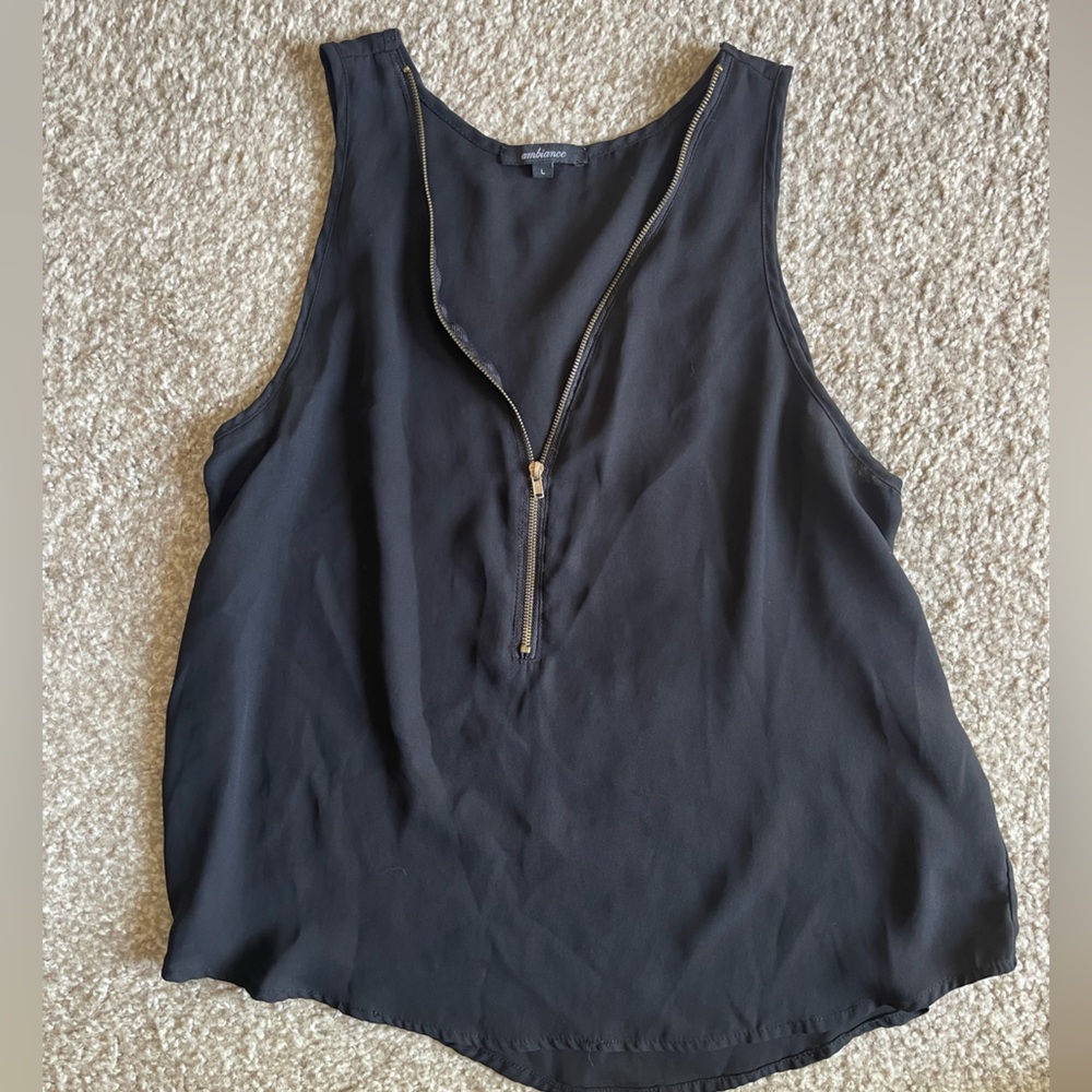 Black Blouse with Gold Detailing